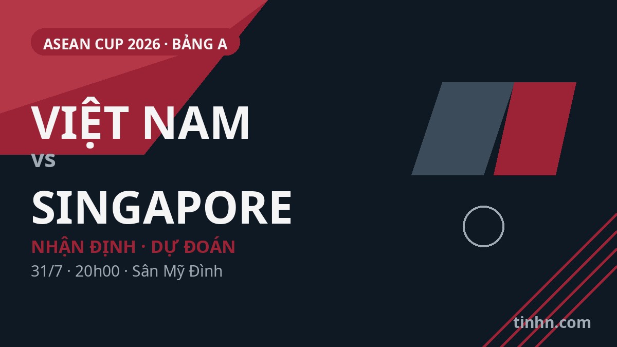 Việt Nam vs Singapore: Nhận định, dự đoán, kết quả ASEAN Cup 2026