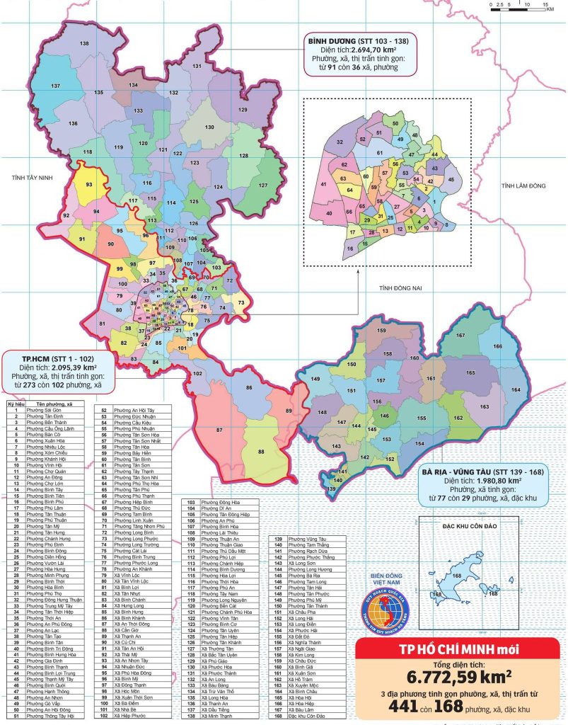 Bản đồ TP Hồ Chí Minh mới nhất sau sát nhập 2025