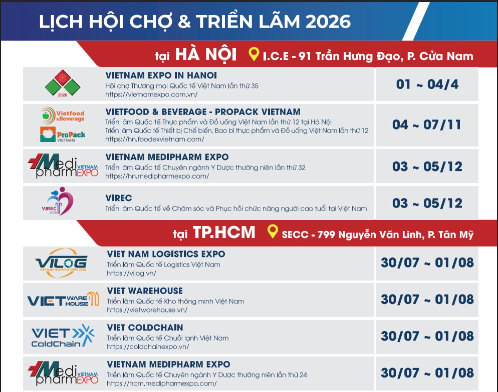 Lịch hội chợ, triển lãm quốc tế năm 2026