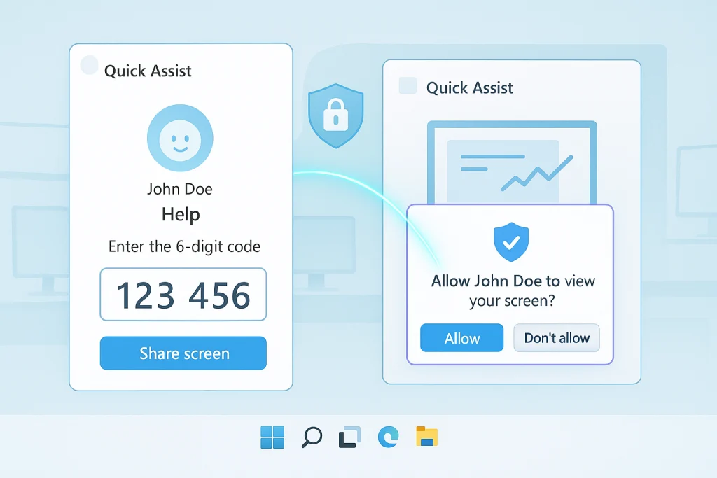 Sử dụng Quick Assist – Hỗ trợ từ xa (Rất hữu ích khi cần người khác hỗ trợ)