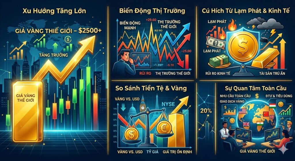 Giá vàng thế giới hôm nay 2026, các yếu tố ảnh hưởng đến giá vàng