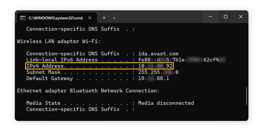 点击“属性”，向下滚动即可看到 IPv4 地址。