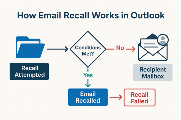 How email recall works in Outlook – Conditions must be met for the recall to succeed.