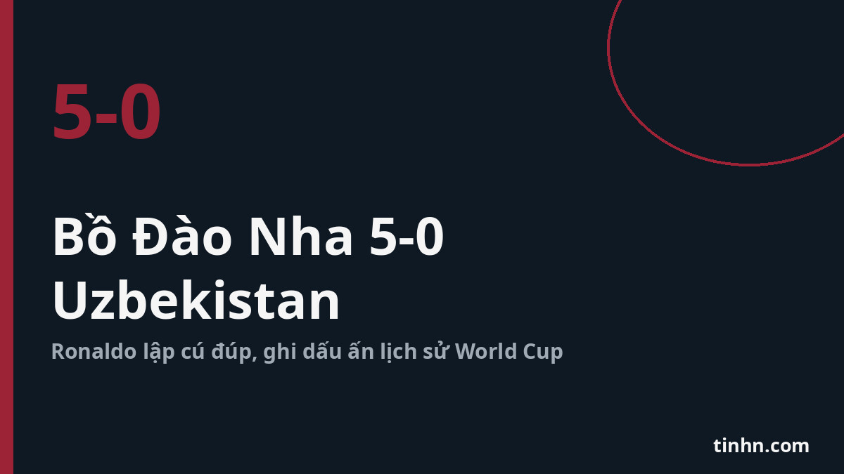 Bồ Đào Nha 5-0 Uzbekistan: Ronaldo lập cú đúp, ghi dấu ấn lịch sử