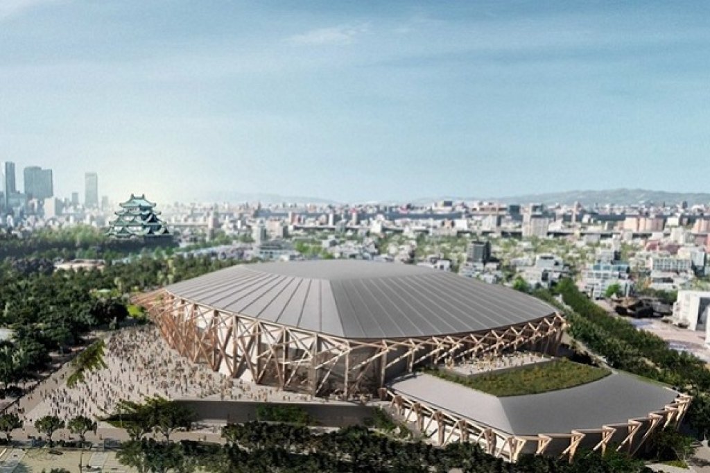 Kengo Kuma's design for a new gymnasium in Nagoya that will host judo during the 2026 Asian Games. Credit: Kengo Kuma.