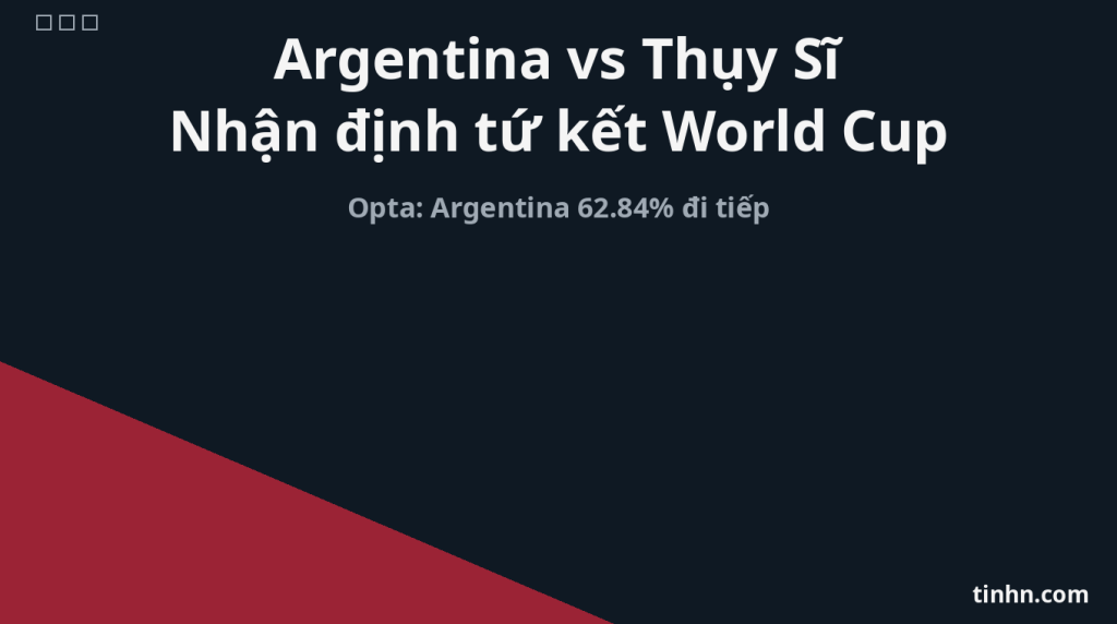 Argentina vs Thụy Sĩ: Nhận định tứ kết World Cup 2026