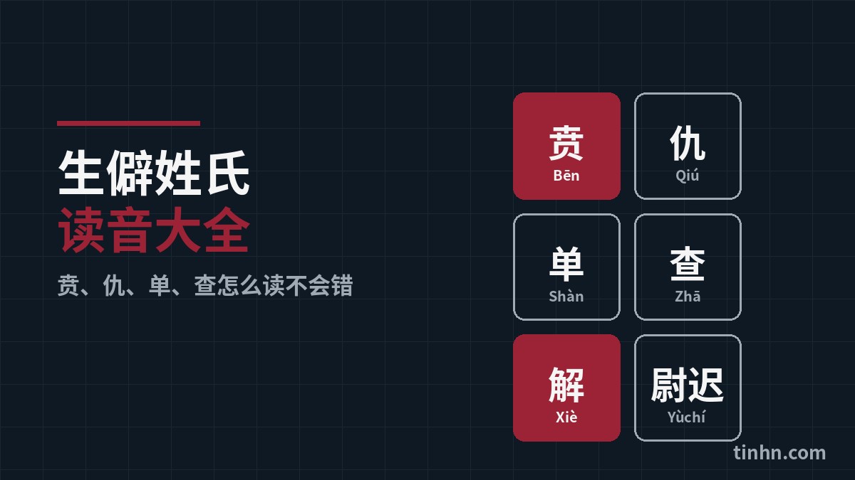 生僻姓氏读音大全：这些姓氏你真的读对了吗？