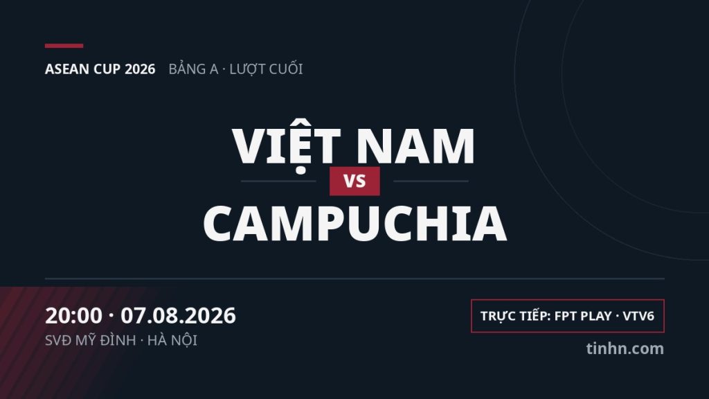Việt Nam vs Campuchia: Xem trực tiếp và kết quả ASEAN Cup 2026