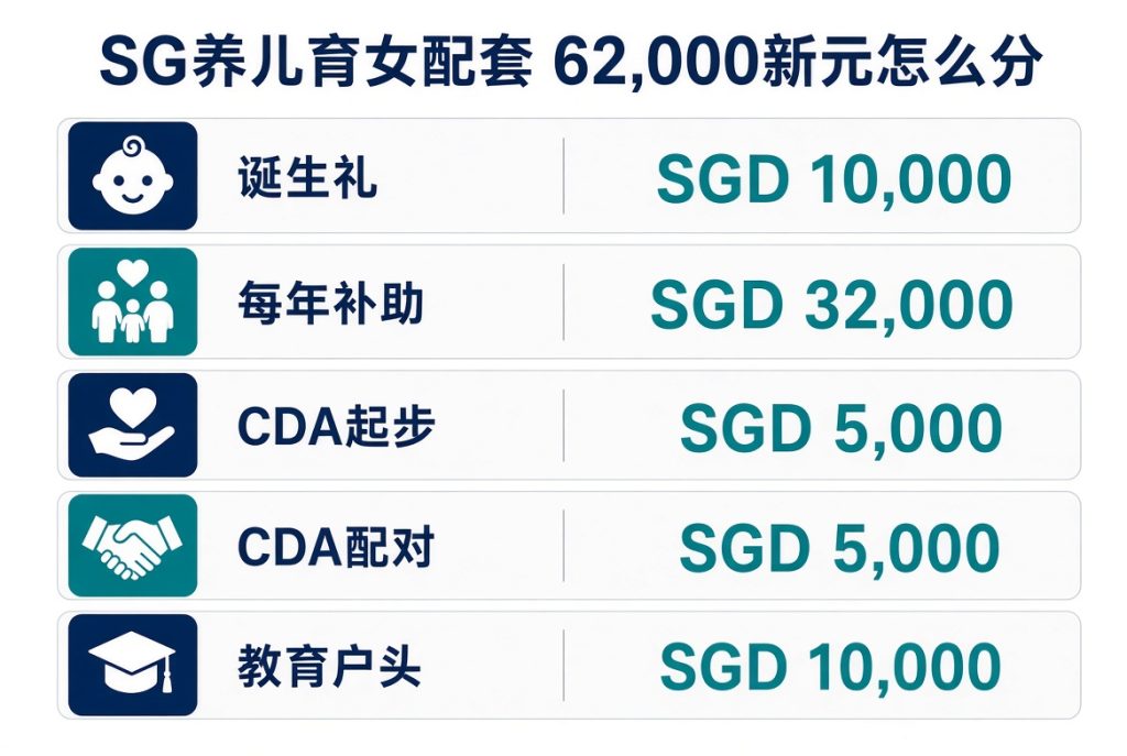 新加坡育儿补助62000新元怎么分:诞生礼、Child Credits、CDA与教育户头