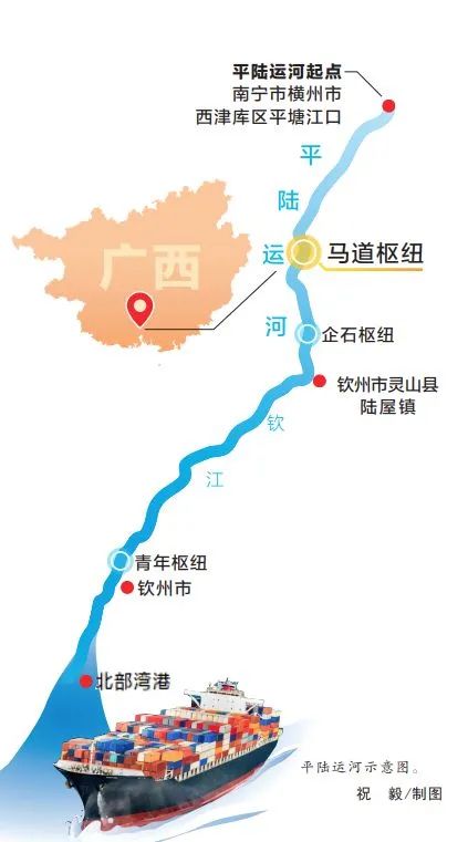 平陆运河可通航5000吨级船舶,由此可见建成后的平陆运河是内河最高等级的。