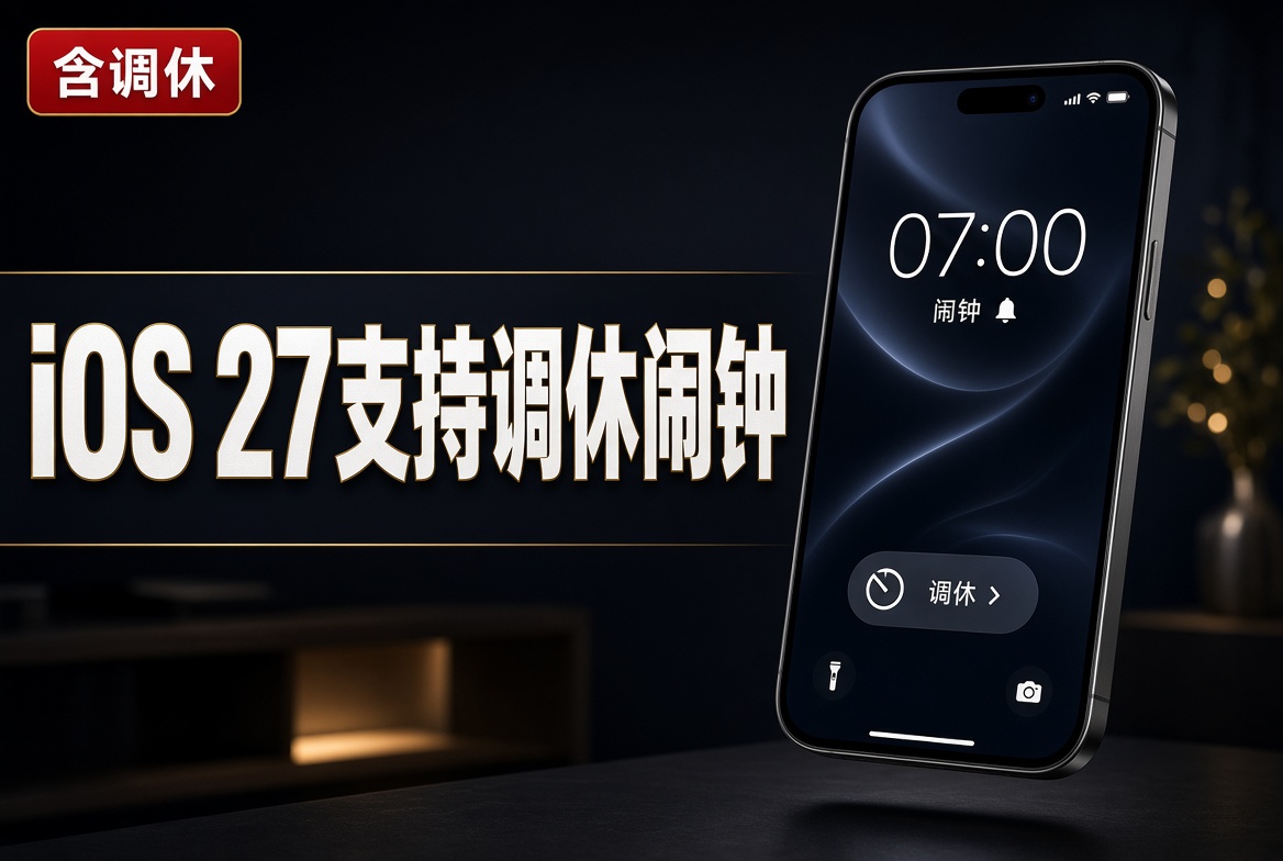 iOS 27支持调休闹钟 工作日含调休设置