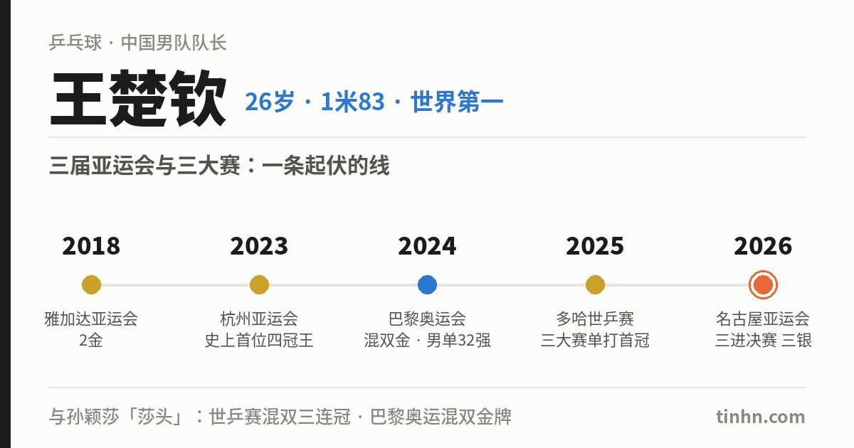 王楚钦个人资料 世界第一 莎头组合