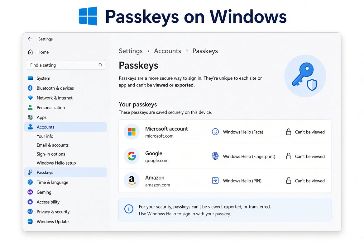 Passkeys trên Windows